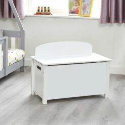 Kids Classic White Toy Box -Children Furniture Store 77758113 3