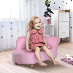 HOMCOM Kids Sofa Toddler Armchair Lounger Children Sofa Bed Bedroom Chair Pink 9 HOMCOM Kids Sofa Toddler Armchair Lounger Children Sofa Bed Bedroom Chair Pink -Children Furniture Store 8000875 3