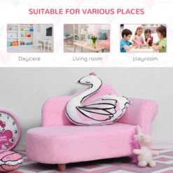HOMCOM Kids Sofa Toddler Armchair Lounger Children Sofa Bed Bedroom Chair Pink 11 HOMCOM Kids Sofa Toddler Armchair Lounger Children Sofa Bed Bedroom Chair Pink -Children Furniture Store 8000875 5