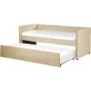 Trundle Bed Beige Glam Velvet Upholstery Slats EU Single Troyes -Children Furniture Store 80379801 1