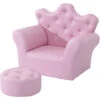 HOMCOM 2 PCS Kids Sofa And Ottoman Child Size Armchair For Girls Age 3 -5 Pink 2 HOMCOM 2 PCS Kids Sofa And Ottoman Child Size Armchair For Girls Age 3 -5 Pink -Children Furniture Store 8172352 1