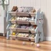 Livingandhome 4 Tier Kids Toy Storage Organizer With Detachable Bins Bookshelf 2 Livingandhome 4 Tier Kids Toy Storage Organizer With Detachable Bins Bookshelf -Children Furniture Store 82140931 1