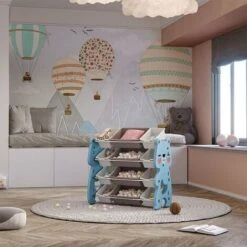 Livingandhome 4 Tier Kids Toy Storage Organizer With Detachable Bins Bookshelf -Children Furniture Store 82140931 3