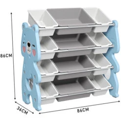 Livingandhome 4 Tier Kids Toy Storage Organizer With Detachable Bins Bookshelf -Children Furniture Store 82140931 5