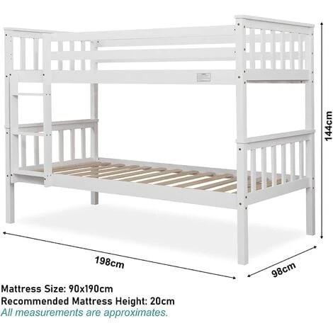 Double Bunk Bed White 5 Double Bunk Bed White - Image 3