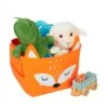 Relaxdays Felt Storage Basket, Animal Motif, Children, Foldable, HxWxD: 24 X 27 X 18 Cm, Toys, Fox Design, Orange -Children Furniture Store 83940475 1