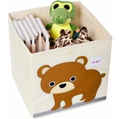 Child Foldable Storage Box, Animal Toys Storage Box, Large Capacity Storage Box, Foldable Fabric Flash Toolbox (Little Bear)