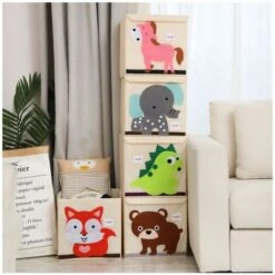 Child Foldable Storage Box, Animal Toys Storage Box, Large Capacity Storage Box, Foldable Fabric Flash Toolbox (Little Bear) -Children Furniture Store 85877308 5