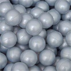 LittleTom 50 Plastic Balls 5.5cm In Diameter To Fill Children's Ball Pits Silver