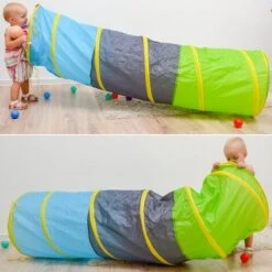 LittleTom Crawling Play Tunnel 180x46cm Pop-up Toy Tent Incl 200 PVC Balls -Children Furniture Store 86641445 3