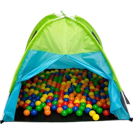 LittleTom Play Tent 100x100x90cm With Pop-up Tunnel Ball Pit Toy For Kids Blue 5 LittleTom Play Tent 100x100x90cm With Pop-up Tunnel Ball Pit Toy For Kids Blue - Image 3