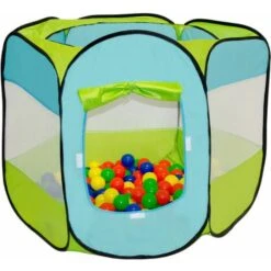 LittleTom Play Tent 100x100x72cm Pop-up Ball Pit Incl 200 Plastic Balls Blue -Children Furniture Store 86660284 3