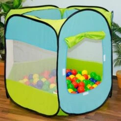 LittleTom Play Tent 100x100x72cm Pop-up Ball Pit Incl 200 Plastic Balls Blue -Children Furniture Store 86660284 4