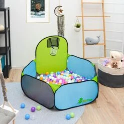 Baby Ball Pit With Basketball Hoop - 300 Ballpit Balls 120x100x80 Baby Ball Pool -Children Furniture Store 86660434 3