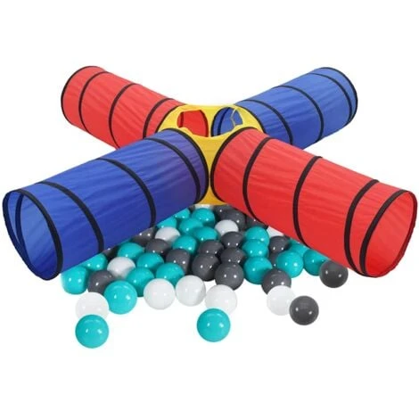 Children Play Tunnel With 250 Balls Multicolour VidaXL 3 Children Play Tunnel With 250 Balls Multicolour VidaXL