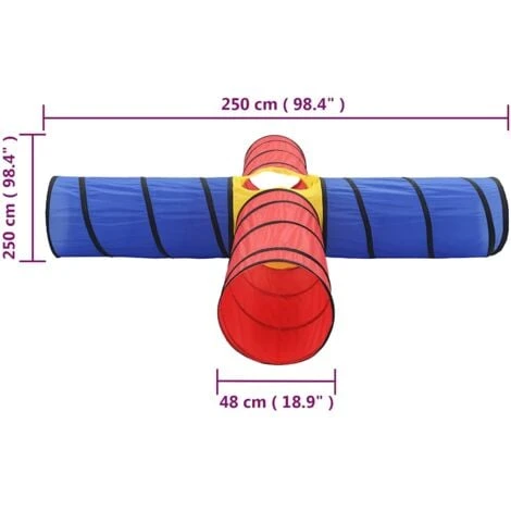 Children Play Tunnel With 250 Balls Multicolour VidaXL 5 Children Play Tunnel With 250 Balls Multicolour VidaXL - Image 3