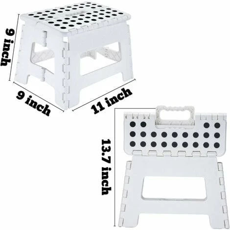 Folding Step Stool - 9" Height For Kids And Adults - Foldable Stool For Kitchen, Garden, Bathroom 4 Folding Step Stool - 9" Height For Kids And Adults - Foldable Stool For Kitchen, Garden, Bathroom - Image 2