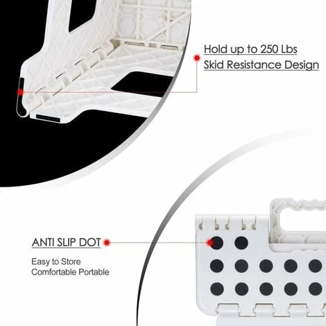 Folding Step Stool - 9" Height For Kids And Adults - Foldable Stool For Kitchen, Garden, Bathroom 5 Folding Step Stool - 9" Height For Kids And Adults - Foldable Stool For Kitchen, Garden, Bathroom - Image 3