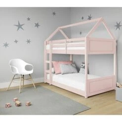 Miller Pink Wooden House Bunk Bed 7 Miller Pink Wooden House Bunk Bed -Children Furniture Store 88494393 2