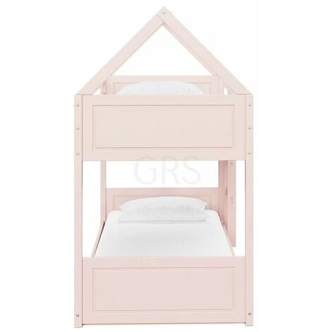 Miller Pink Wooden House Bunk Bed 6 Miller Pink Wooden House Bunk Bed - Image 4