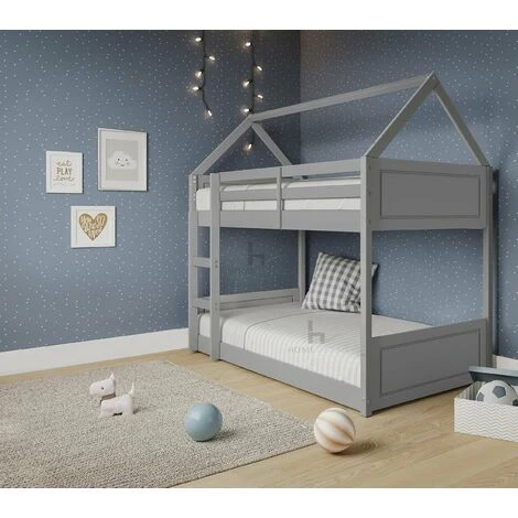 Miller Grey Wooden House Bunk Bed 4 Miller Grey Wooden House Bunk Bed - Image 2
