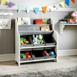 Kids Storage Tub With Bookshelves Perfect Organiser Kid Clothes Books & Toys