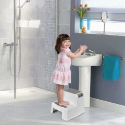 HIASDFLS Marchepied Pour Enfants, Marchepied Pour Enfants, Petit Tabouret En Plastique, Marchepied Antidérapant En Deux Étapes Pour Tout-Petits, Adapté À L'Apprentissage De La Propreté/Salle De Bain/C -Children Furniture Store 89419959 4