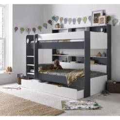 Oliver Grey And White Storage Bunk Bed Without Drawer
