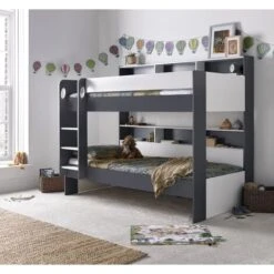 Oliver Grey And White Storage Bunk Bed Without Drawer 9 Oliver Grey And White Storage Bunk Bed Without Drawer -Children Furniture Store 89711676 3