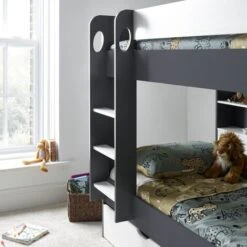 Oliver Grey And White Storage Bunk Bed Without Drawer 10 Oliver Grey And White Storage Bunk Bed Without Drawer -Children Furniture Store 89711676 4