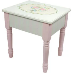 Toy Furniture Bouquet Play Vanity Stool - L36 X W27 X H37 Cm - Pink/White