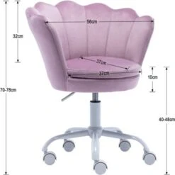 Velvet Kids Desk Chair Swivel Computer Chair For Children Girls Study Office, Height Adjustable, Purple 9 Velvet Kids Desk Chair Swivel Computer Chair For Children Girls Study Office, Height Adjustable, Purple -Children Furniture Store 91014495 3