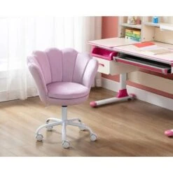 Velvet Kids Desk Chair Swivel Computer Chair For Children Girls Study Office, Height Adjustable, Purple 10 Velvet Kids Desk Chair Swivel Computer Chair For Children Girls Study Office, Height Adjustable, Purple -Children Furniture Store 91014495 4