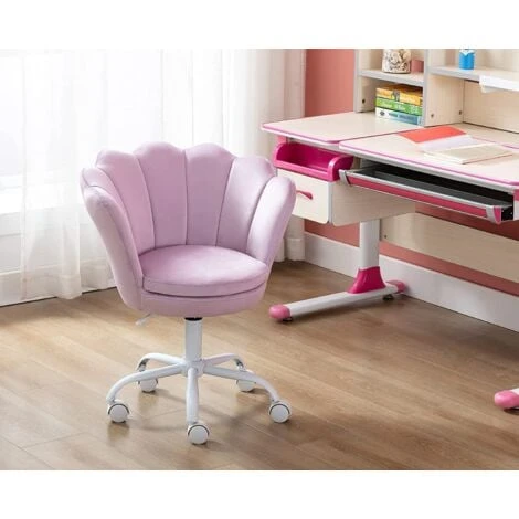 Velvet Kids Desk Chair Swivel Computer Chair For Children Girls Study Office, Height Adjustable, Purple 6 Velvet Kids Desk Chair Swivel Computer Chair For Children Girls Study Office, Height Adjustable, Purple - Image 4