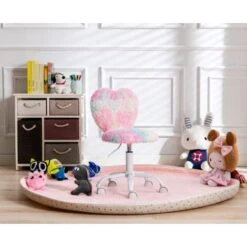 Childrens Desk Chair Swivel Computer Chair In Faux Fur For Kids Study Office, Adjustable Height, Colorful -Children Furniture Store 91014510 5