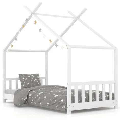 Kids Bed Frame White Solid Pine Wood 70x140 Cm VidaXL 3 Kids Bed Frame White Solid Pine Wood 70x140 Cm VidaXL