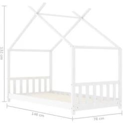 Kids Bed Frame White Solid Pine Wood 70x140 Cm VidaXL 9 Kids Bed Frame White Solid Pine Wood 70x140 Cm VidaXL -Children Furniture Store 91255940 3
