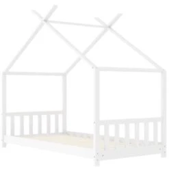 Kids Bed Frame White Solid Pine Wood 70x140 Cm VidaXL 10 Kids Bed Frame White Solid Pine Wood 70x140 Cm VidaXL -Children Furniture Store 91255940 4