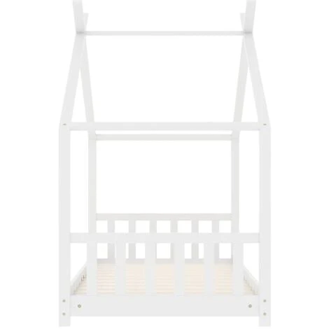 Kids Bed Frame White Solid Pine Wood 70x140 Cm VidaXL 7 Kids Bed Frame White Solid Pine Wood 70x140 Cm VidaXL - Image 5