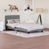 Lisbon 3ft Single Faux Leather Bed Frame, Grey, 190 X 90 Cm