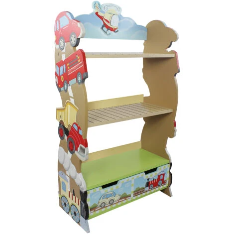 Toy Furniture Transportation Bookshelf - L56 X W28 X H104 Cm - Multi Color 3 Toy Furniture Transportation Bookshelf - L56 X W28 X H104 Cm - Multi Color