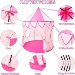 Play Tent, Princess Castle, Children's Play Tent With Storage Bag 9 Play Tent, Princess Castle, Children's Play Tent With Storage Bag -Children Furniture Store 92460511 3