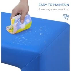 HOMCOM Kids Mini Sofa 2 In 1 Table Chair Set Armchair Seat For 3 Years Old Blue -Children Furniture Store 9380655 4