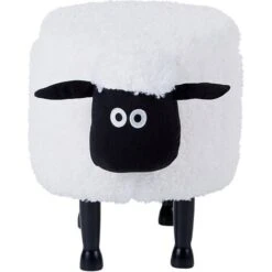 Kids Animal Stool Faux Fur Pouffe With Storage Wooden Legs Playroom White Sheep 10 Kids Animal Stool Faux Fur Pouffe With Storage Wooden Legs Playroom White Sheep -Children Furniture Store 93990073 4