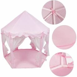 1.4m Pink Children's Play Tent Princess Castle Play Tent Toy House Fairy Princess Castle -Children Furniture Store 94388738 4