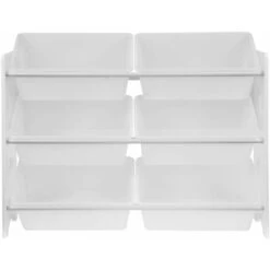 Storage Combination With 6 Boxes For Kids Toy, 84x29.5x60cm - Tobias - White -Children Furniture Store 95290310 4
