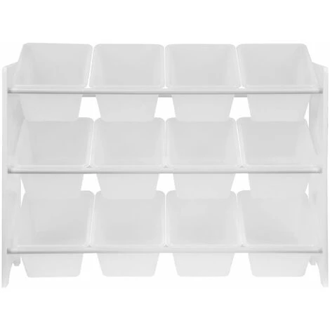 Storage Combination With 12 Boxes For Kids Toy, 84x29.5x60cm - Tobias - White 6 Storage Combination With 12 Boxes For Kids Toy, 84x29.5x60cm - Tobias - White - Image 4