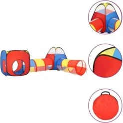 Children Play Tent With 250 Balls Multicolour 190x264x90 Cm VidaXL -Children Furniture Store 95545622 4