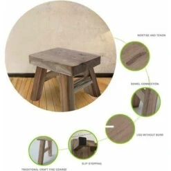 Multifunction Stool And Bathroom Seat VarnishWooden Step Stool With 4 Legs For Baby And Child Hallway -Children Furniture Store 95650238 3