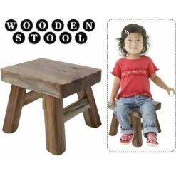 Multifunction Stool And Bathroom Seat VarnishWooden Step Stool With 4 Legs For Baby And Child Hallway -Children Furniture Store 95650238 4